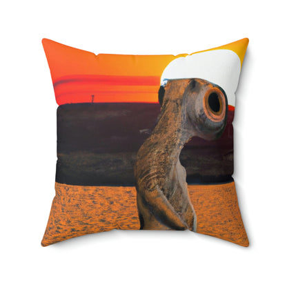 "Farewell to the Horizon" - Das Alien Square Pillow