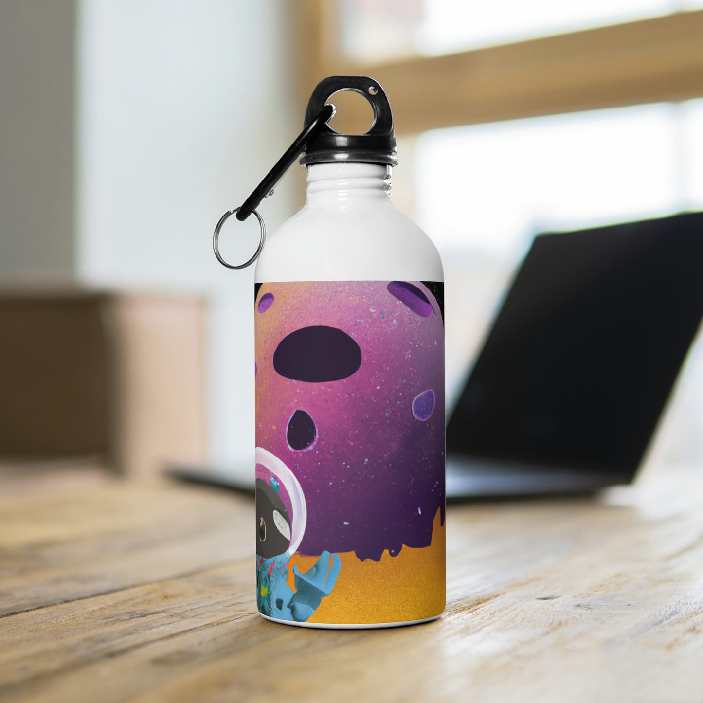 "Exploring the Unknown: The Adventures of a Space Captain and the Mysterious Planet" - The Alien Stainless Steel Water Bottle