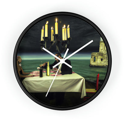 "A Beacon of Romance: An Intimate Candlelit Dinner in a Forgotten Lighthouse" - The Alien Wall Clock