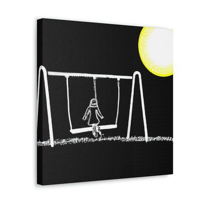 "The Moonlit Swing: A Dream-Like Moment in a Meadow" - The Alien Canva