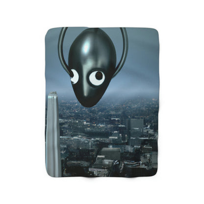 "A Distant Spark: An Alien's Search for Sanctuary in the City." - The Alien Sherpa Fleece Blanket