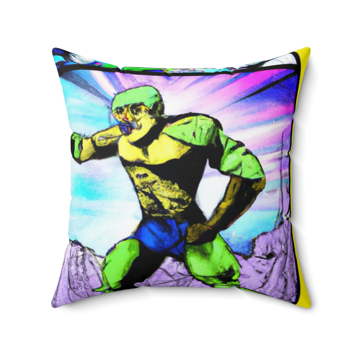 Superhero Showdown! - The Alien Square Pillow