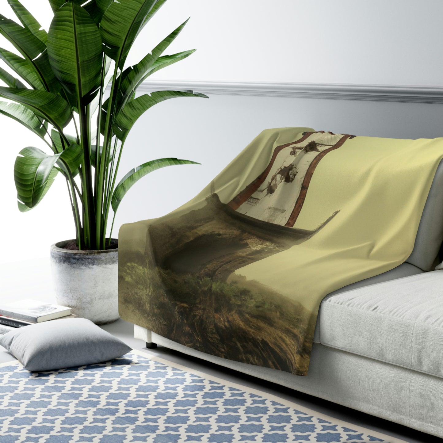 "Ghostly Beacon in the Fog" - The Alien Sherpa Fleece Blanket