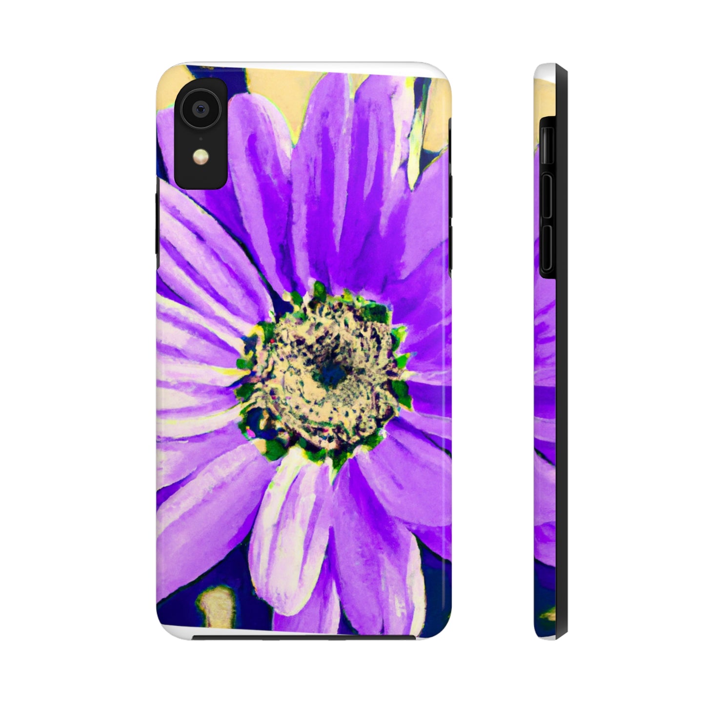 Lila Blütenblätter knallen: Kreieren Sie eine auffällige Gänseblümchen-Rosen-Fusion – The Alien Tough Phone Cases