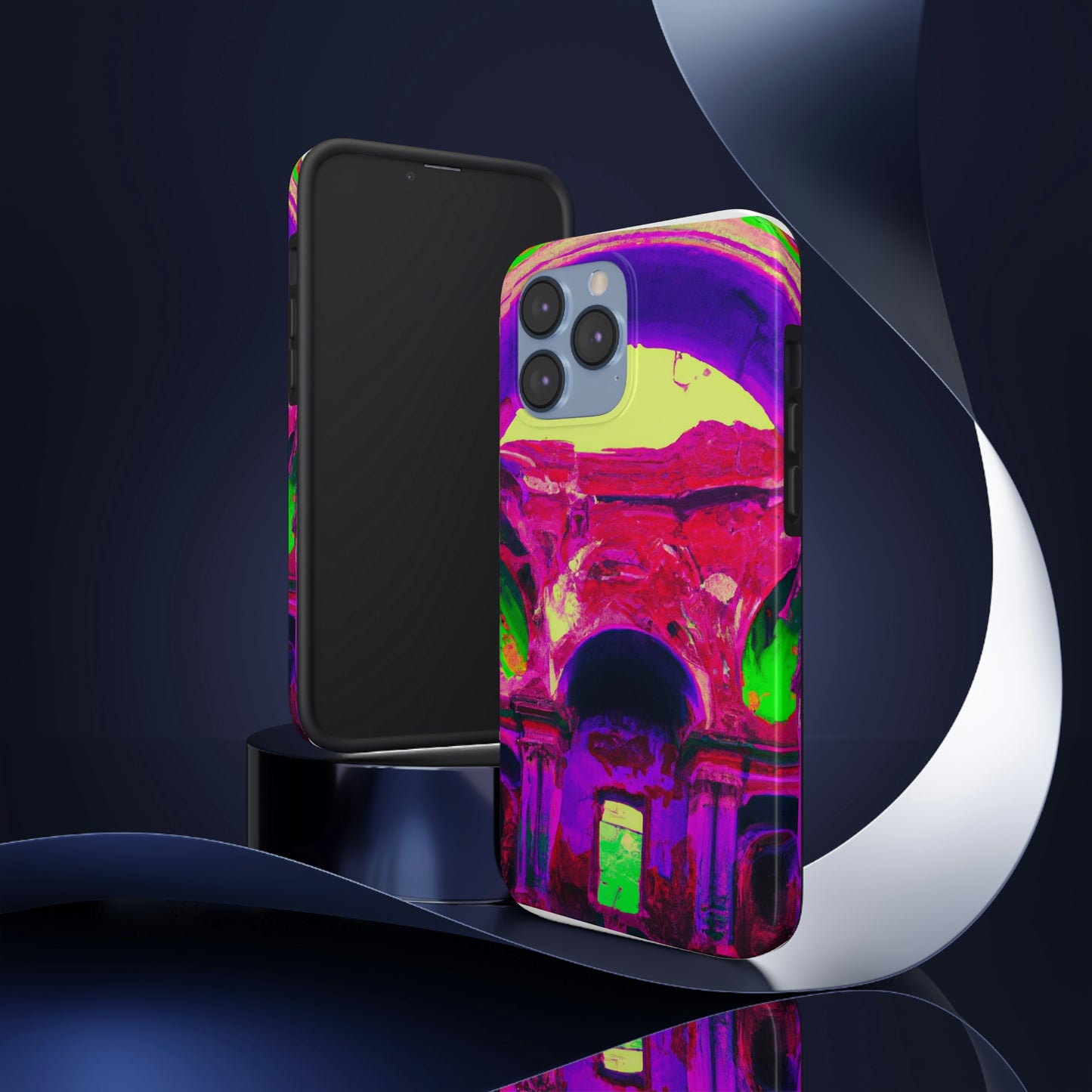 Mystical Madness: Crazy Colors in the Forgotten Cathedral - The Alien Tough Phone Cases