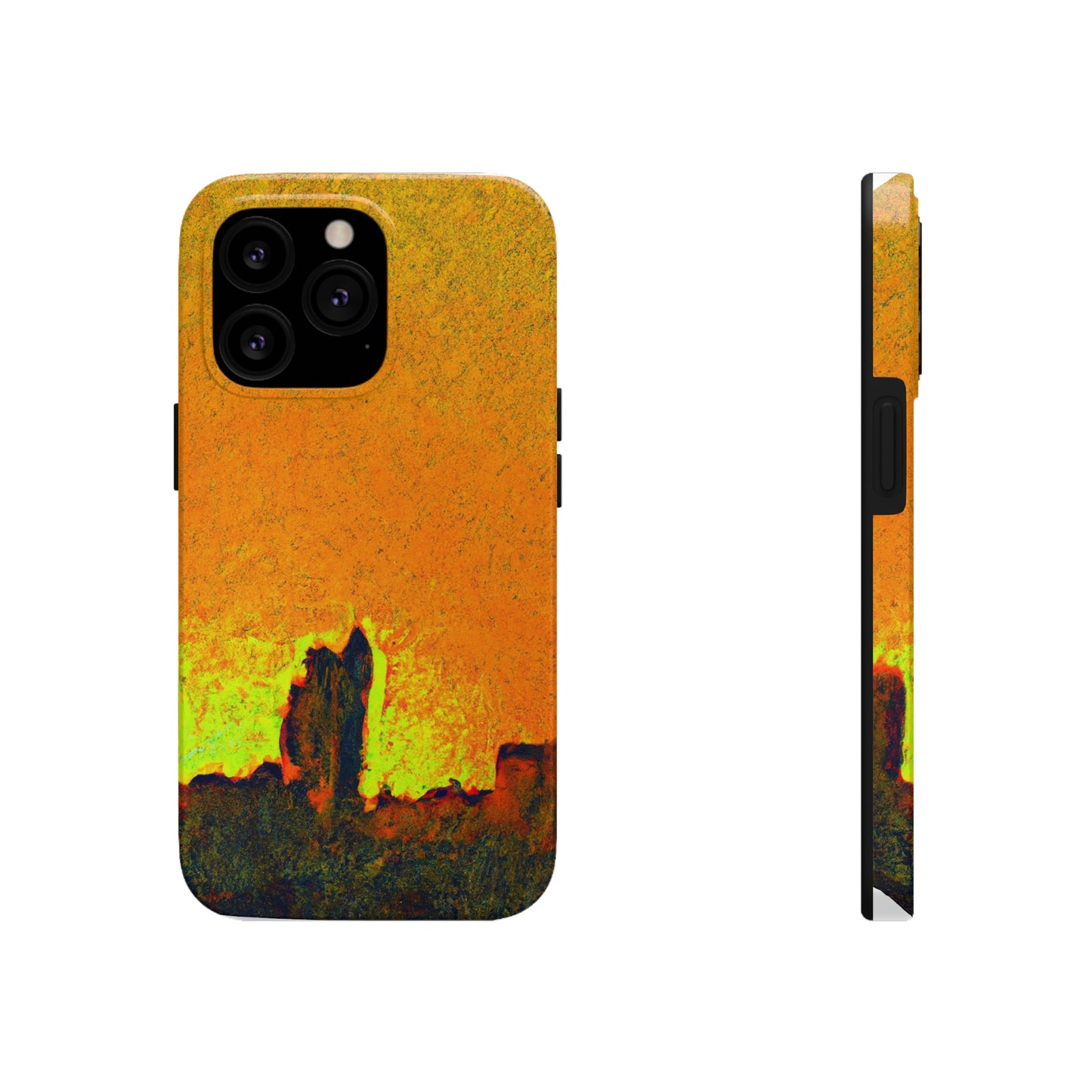 "Erleuchtet von der untergehenden Sonne: Enthüllung einer verborgenen Stadt" - The Alien Tough Phone Cases