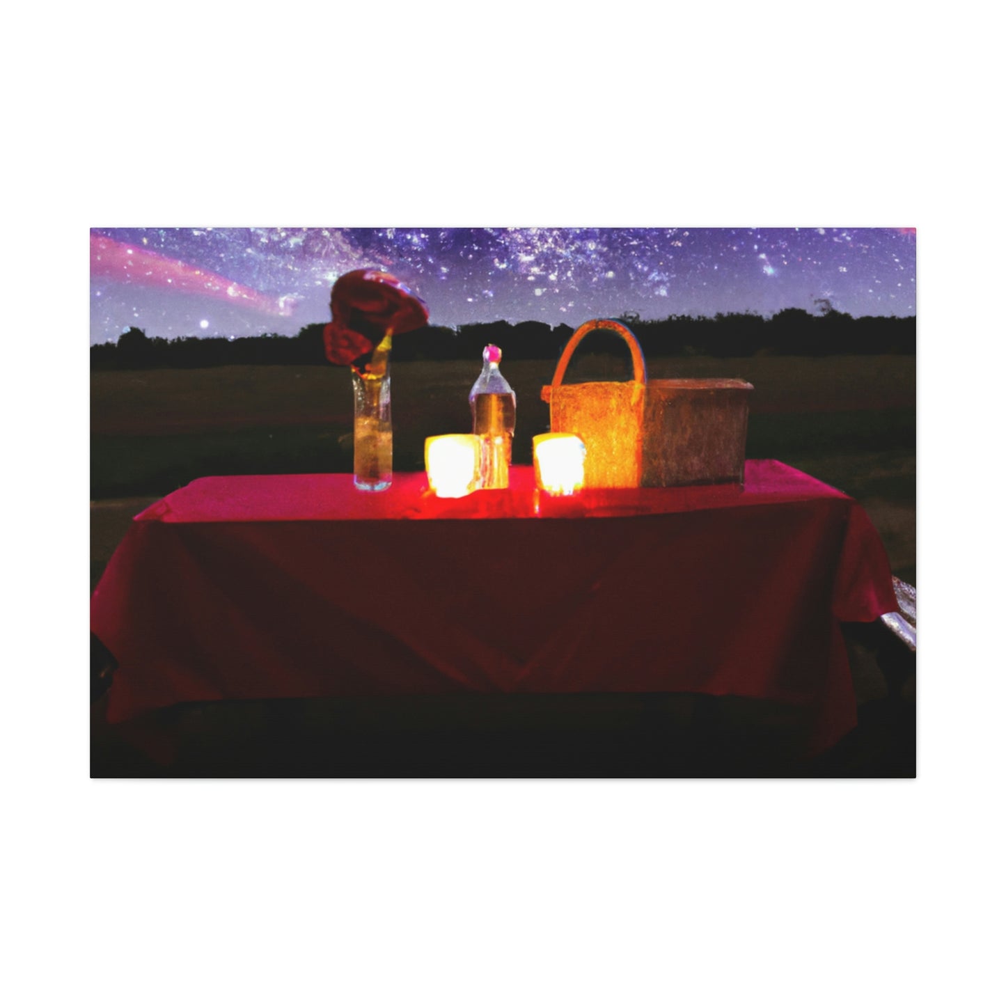 "Nighttime Enchantment: A Romantic Picnic Under the Stars" - The Alien Canva