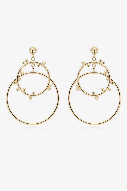 18K Gold-Plated Double Hoop Drop Earrings