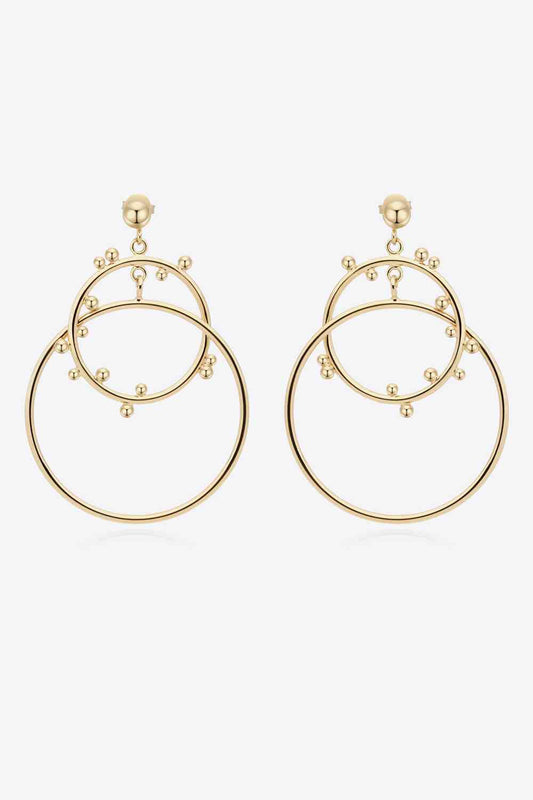 18K Gold-Plated Double Hoop Drop Earrings