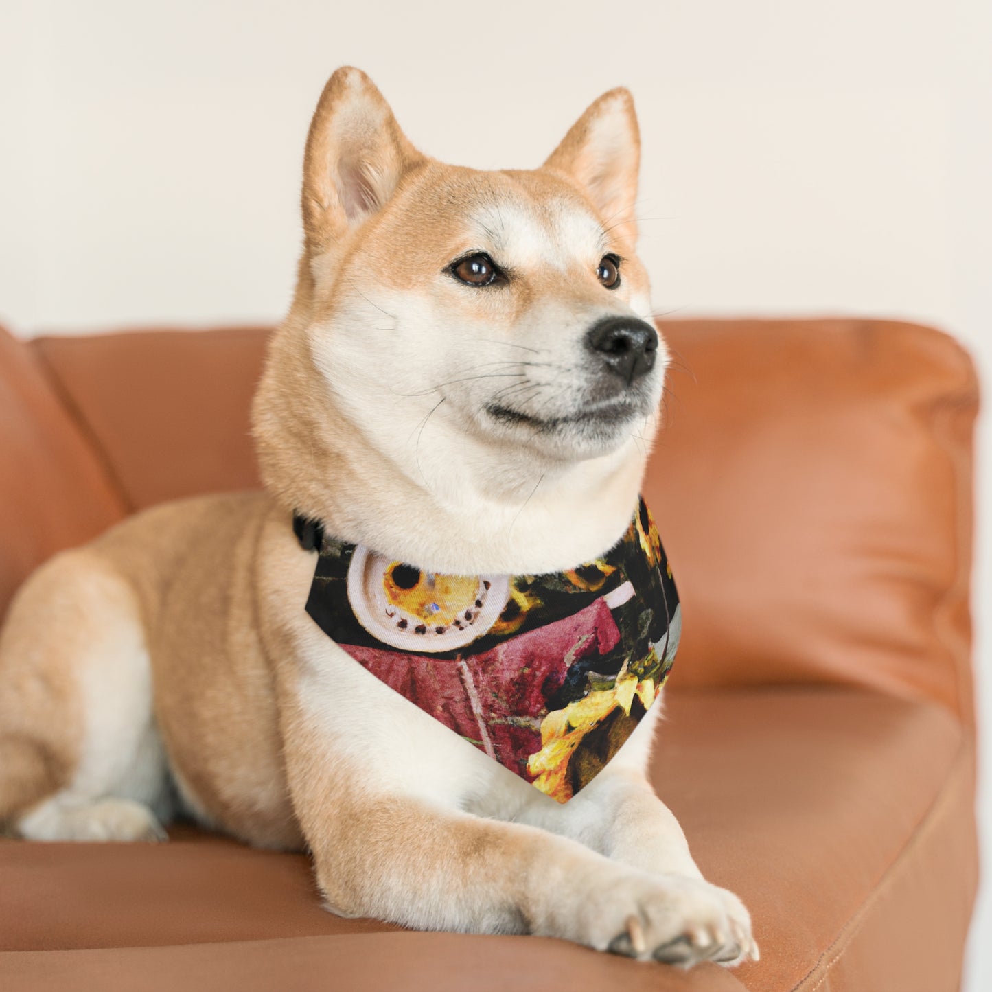 "Lone Sentry of the Sunflower Field" - The Alien Pet Bandana Collar