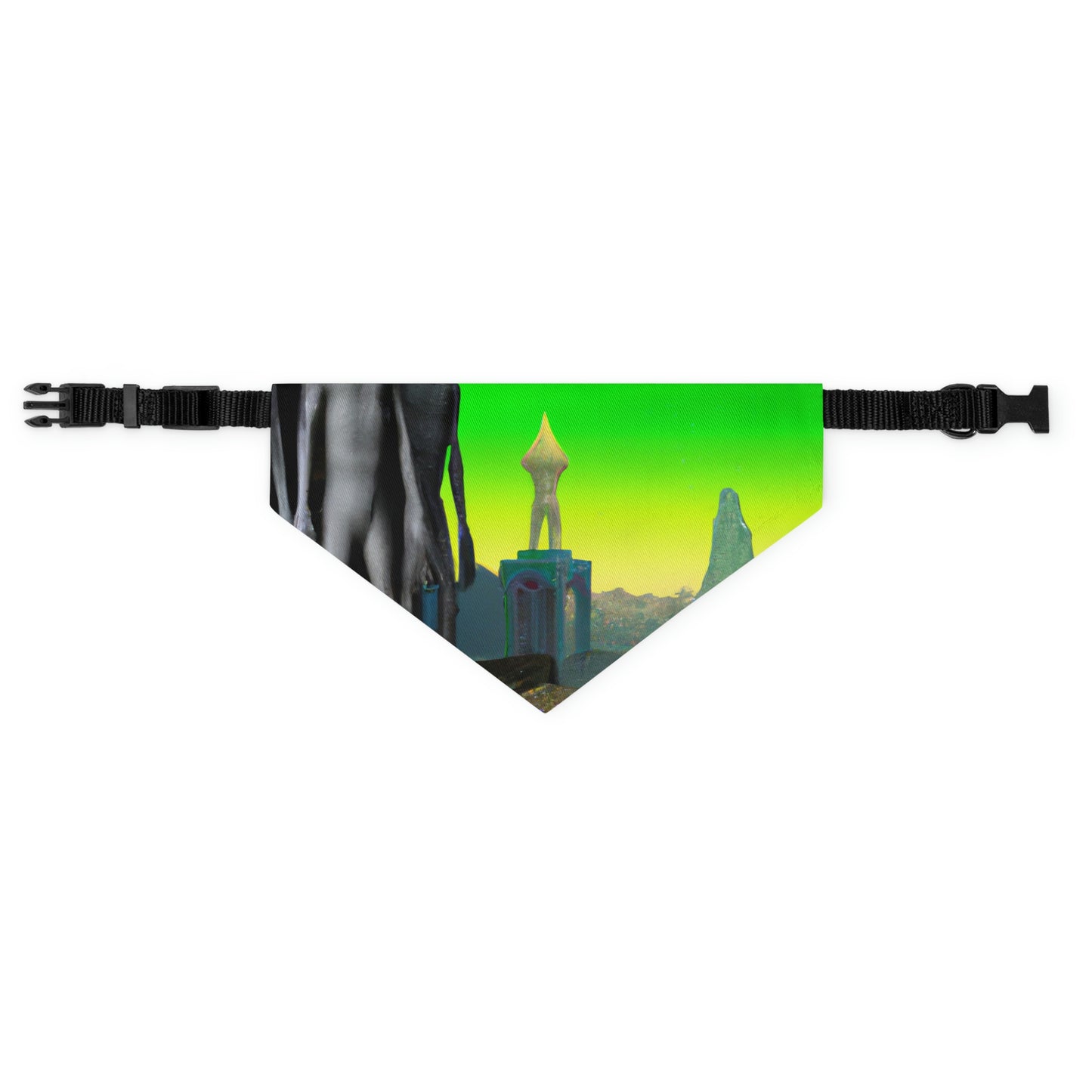 "Intergalactic Wanderings: Exploring the Storied Ruins of a Long-Forgotten Castle" - The Alien Pet Bandana Collar