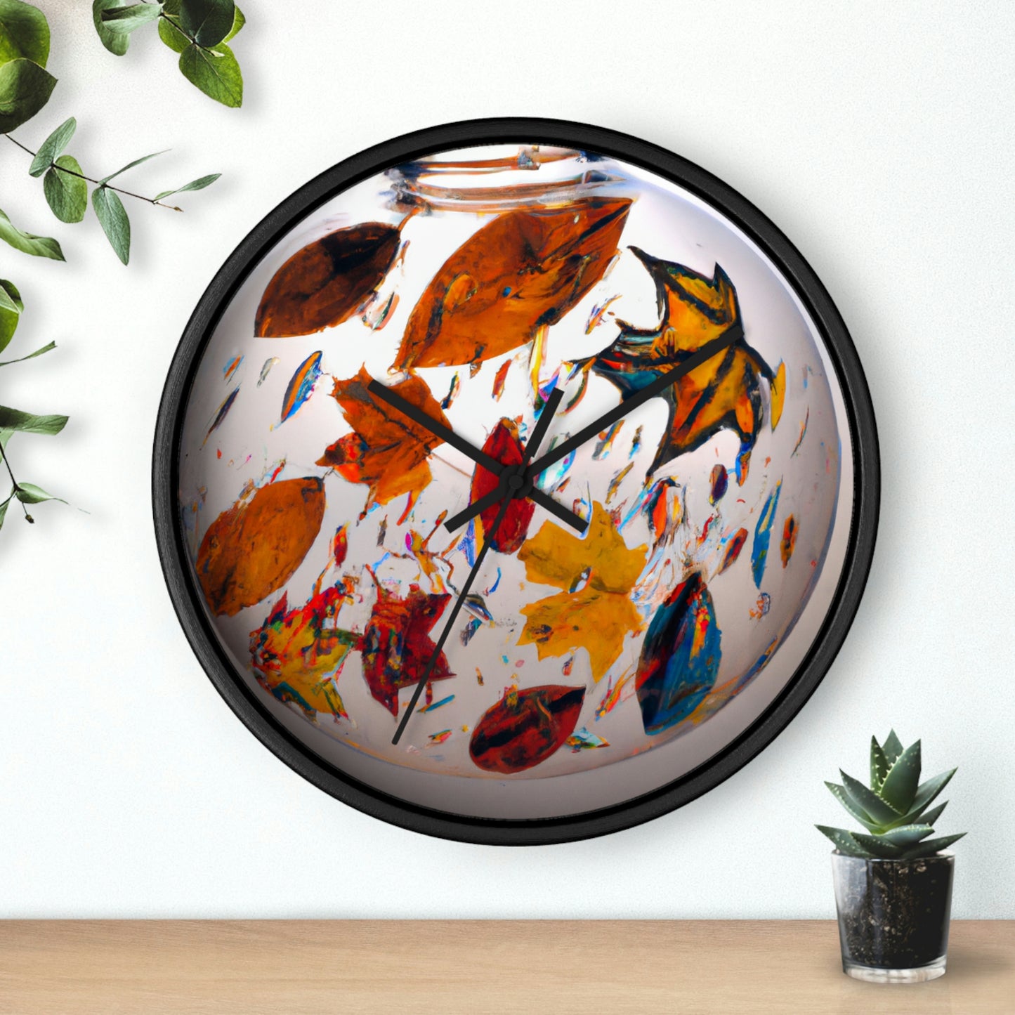 "Autumn in a Glass Globe" - The Alien Wall Clock