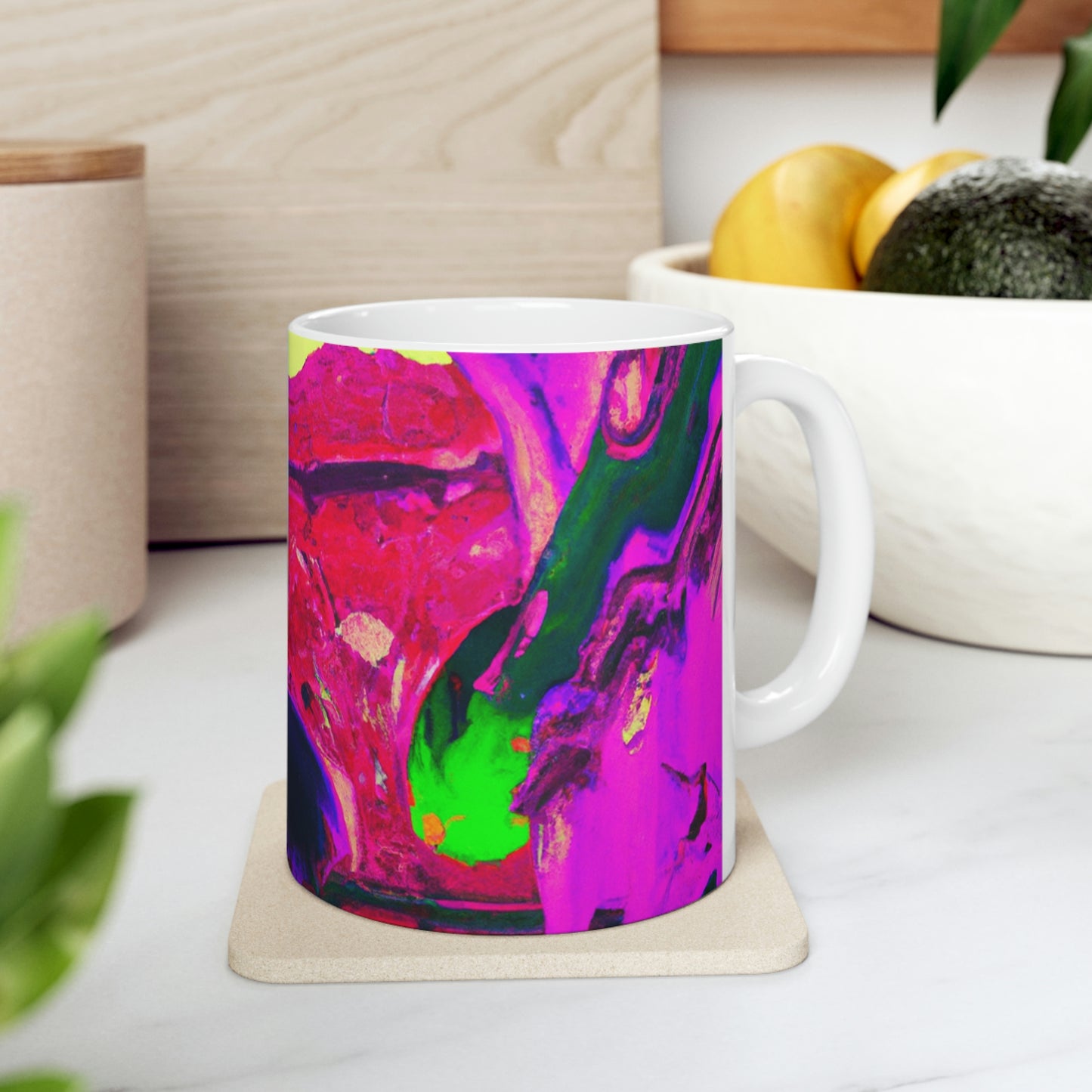 Locura mística: colores locos en la catedral olvidada - Taza de cerámica The Alien 11 oz