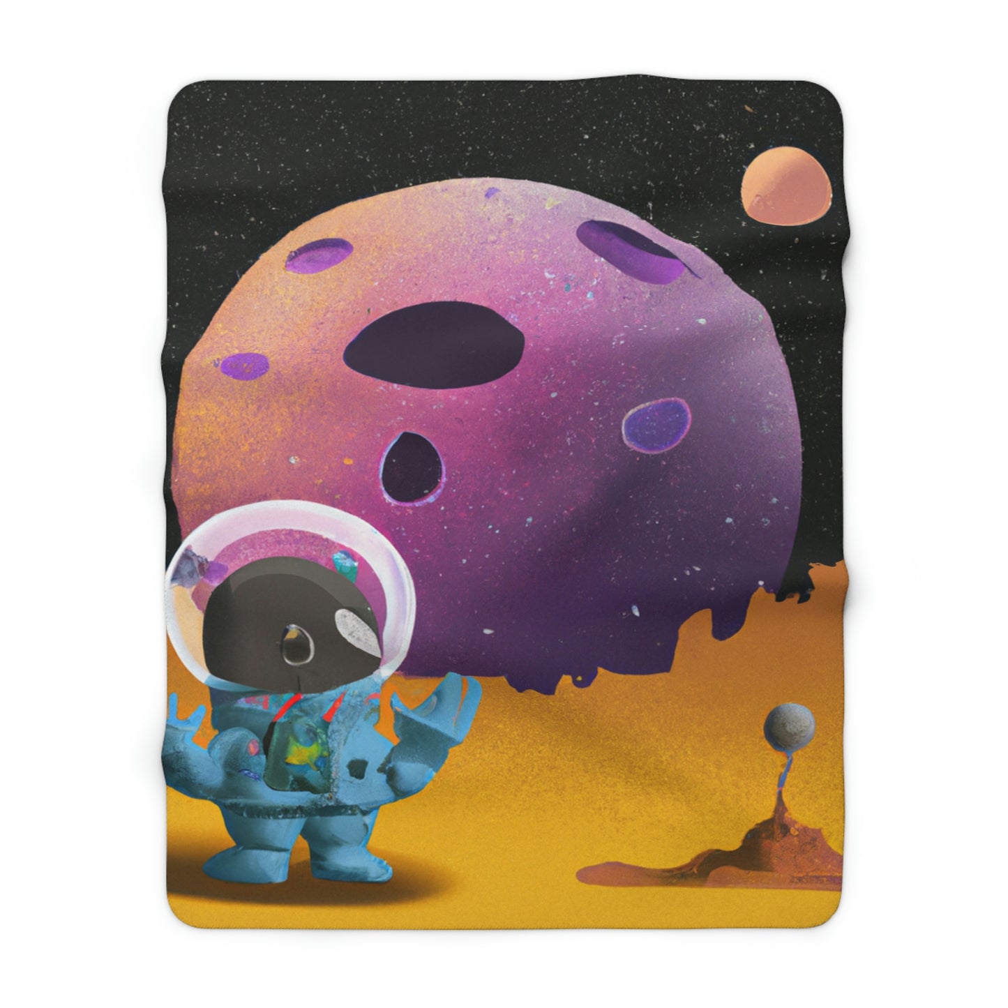 "Explorando lo Desconocido: Las Aventuras de un Capitán Espacial y el Planeta Misterioso" - The Alien Sherpa Fleece Blanket