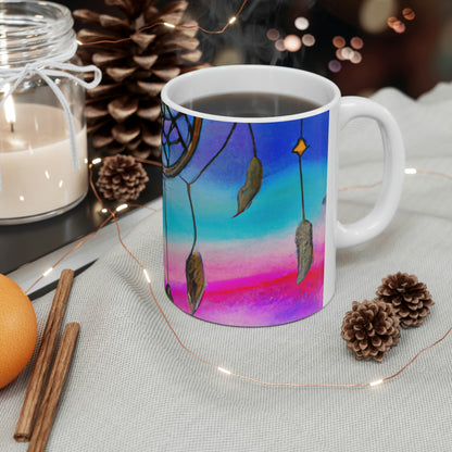 "A Galaxy of Dreams: A Colorful Dreamcatcher Captures Falling Stardust" - The Alien Ceramic Mug 11 oz