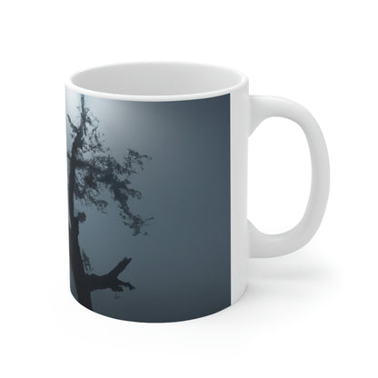 "Un centinela brillante en la niebla" - Taza de cerámica The Alien 11 oz