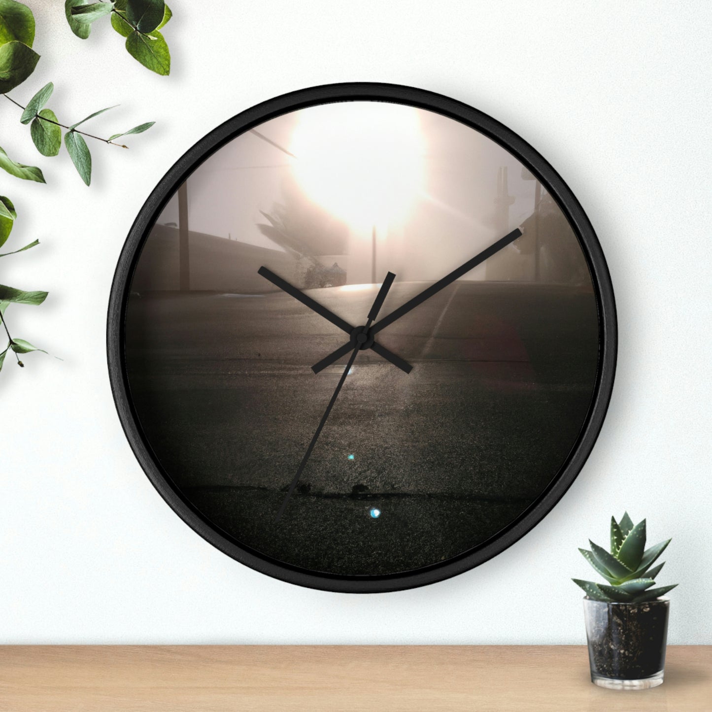 "A Gleaming Dawn in a Misty City". - The Alien Wall Clock