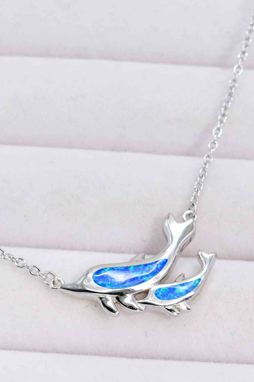 Opal-Delfin-Kettenglieder-Halskette