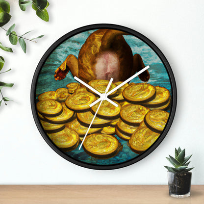 "Feline Fortune in a Foliage of Finances" - The Alien Wall Clock