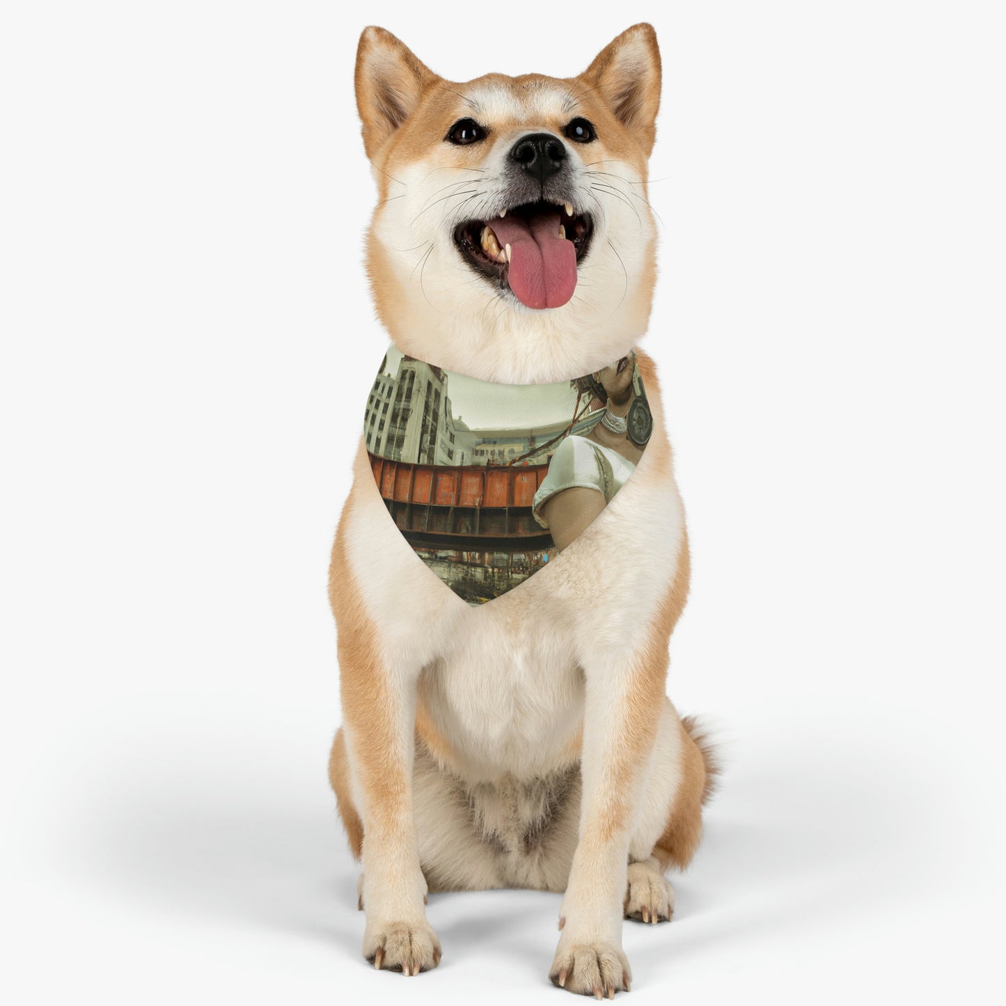 "ChronoTown: Where Time Stands Still" - The Alien Pet Bandana Collar