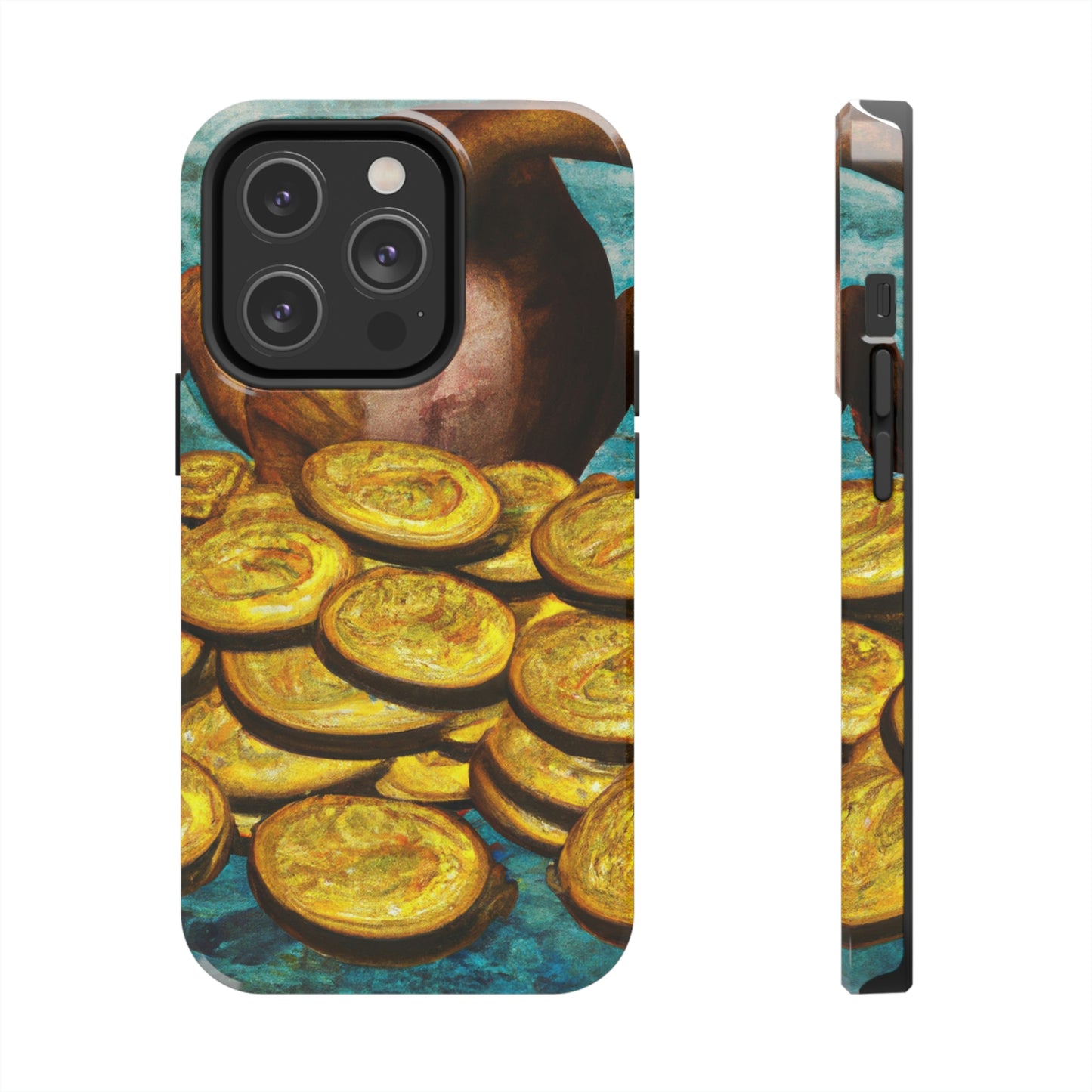 "Feline Fortune in a Foliage of Finances" - Die Alien Tough Phone Cases