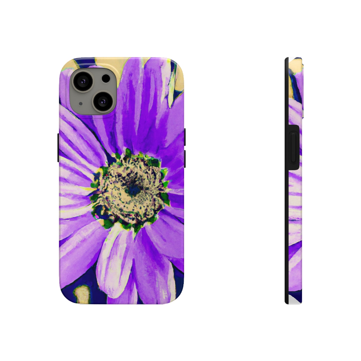 Lila Blütenblätter knallen: Kreieren Sie eine auffällige Gänseblümchen-Rosen-Fusion – The Alien Tough Phone Cases