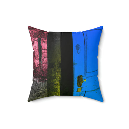 The Enigmatic Door of the Forest - The Alien Square Pillow