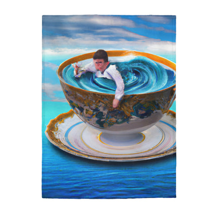 "Adrift in a China Cup: The Story of a Lost Child's Oceanic Adventure" - Manta de felpa The Alien Velveteen