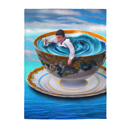 "Adrift in a China Cup: The Story of a Lost Child's Oceanic Adventure" - Die Alien Velveteen Plüschdecke