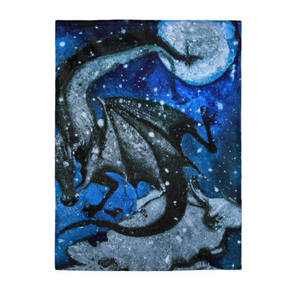 "Frosted Moonlight Dragon" - The Alien Velveteen Plush Blanket