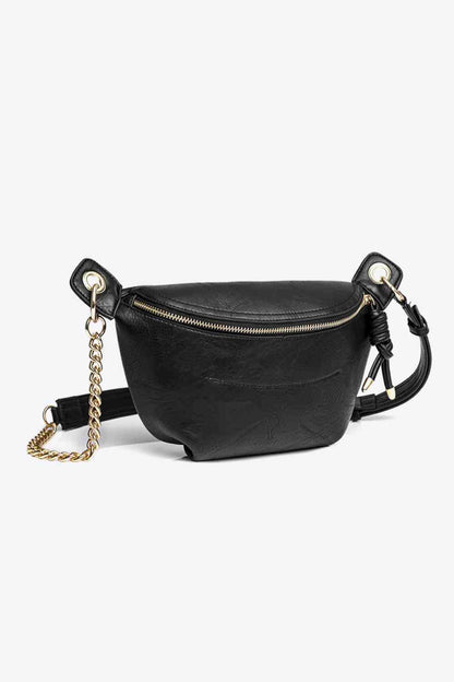 Bolso bandolera con correa de cadena de cuero PU