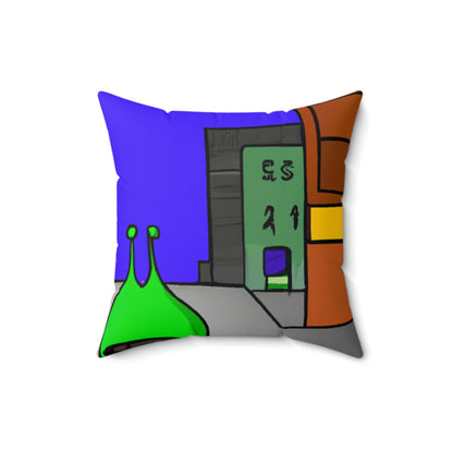 "Alien Misadventure in the City" - The Alien Square Pillow