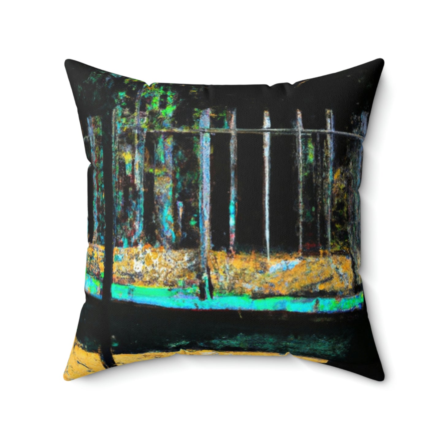 "Lost in the Shadows of Oblivion: A Journey Through the Abandoned Zoo" - The Alien Square Pillow