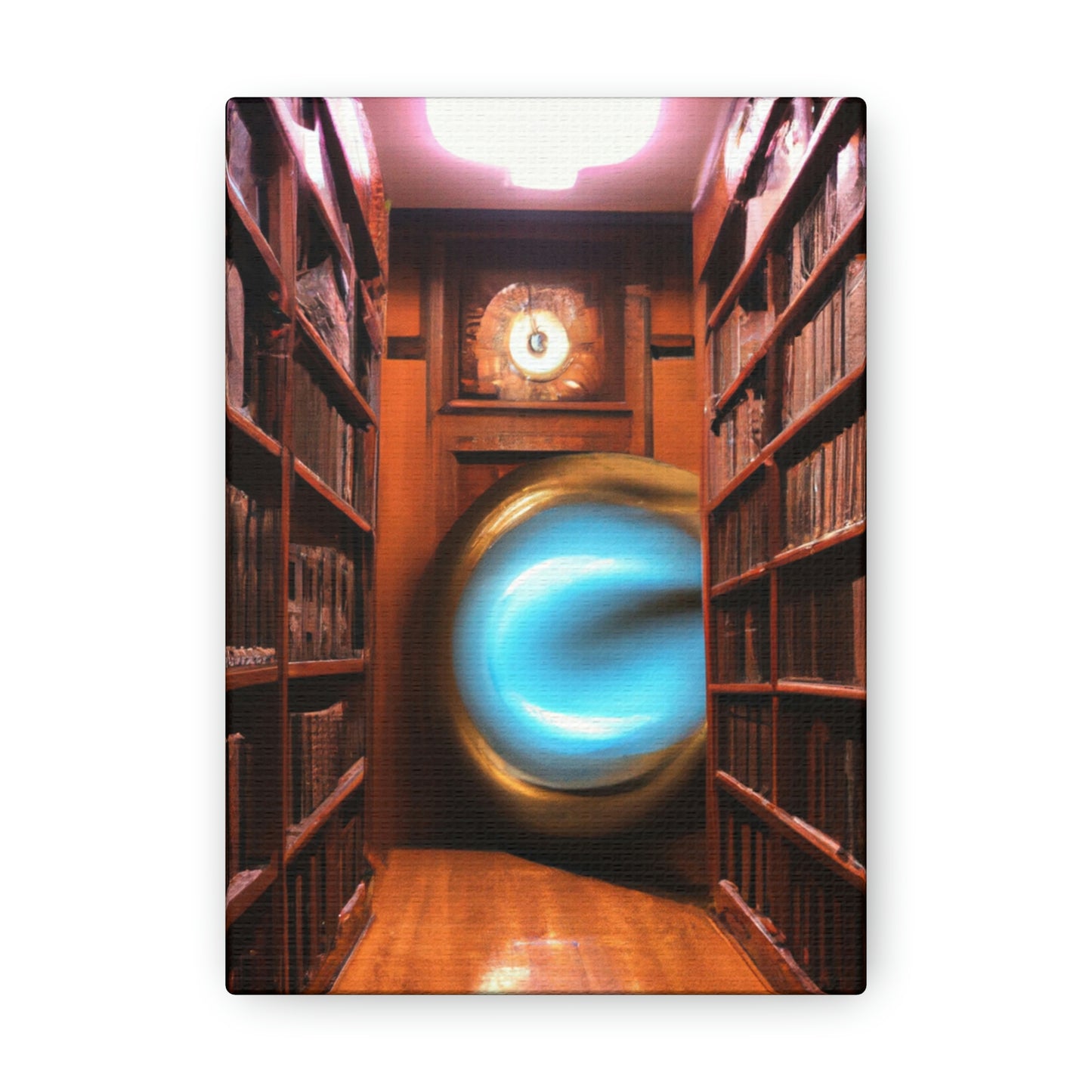 "La página perdida: un portal de viajes en el tiempo en la biblioteca" - The Alien Canva