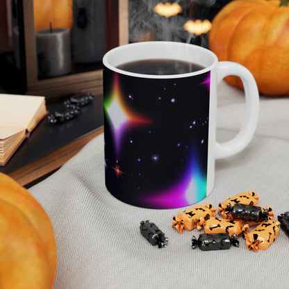 "Nighttime Galaxy of Colors" - The Alien Ceramic Mug 11 oz