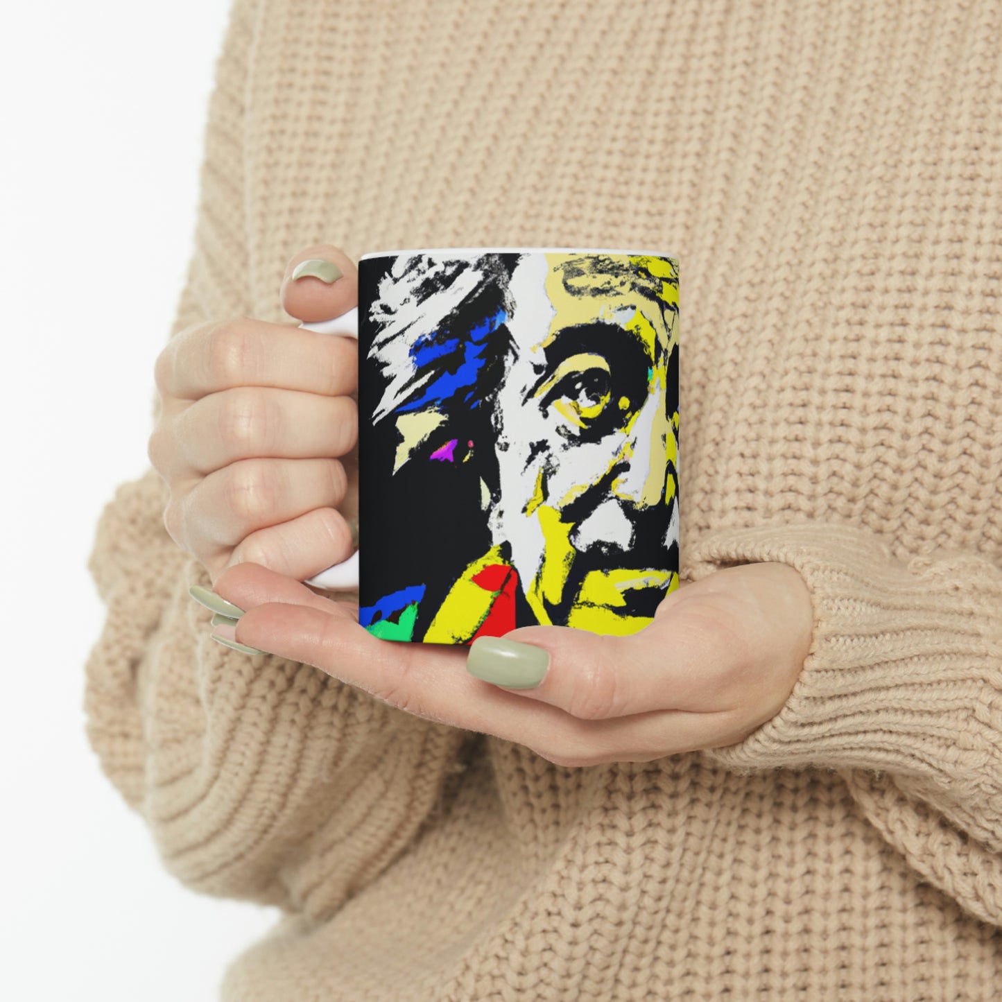 "Albert Einstein: A Pop Art Portrait" - The Alien Ceramic Mug 11 oz