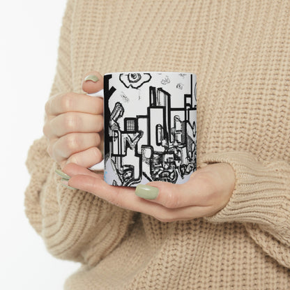 "Ghostly Haze: The Forgotten City". - The Alien Ceramic Mug 11 oz