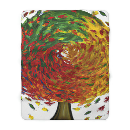 "Autumnal Whirl" - The Alien Sherpa Fleece Blanket