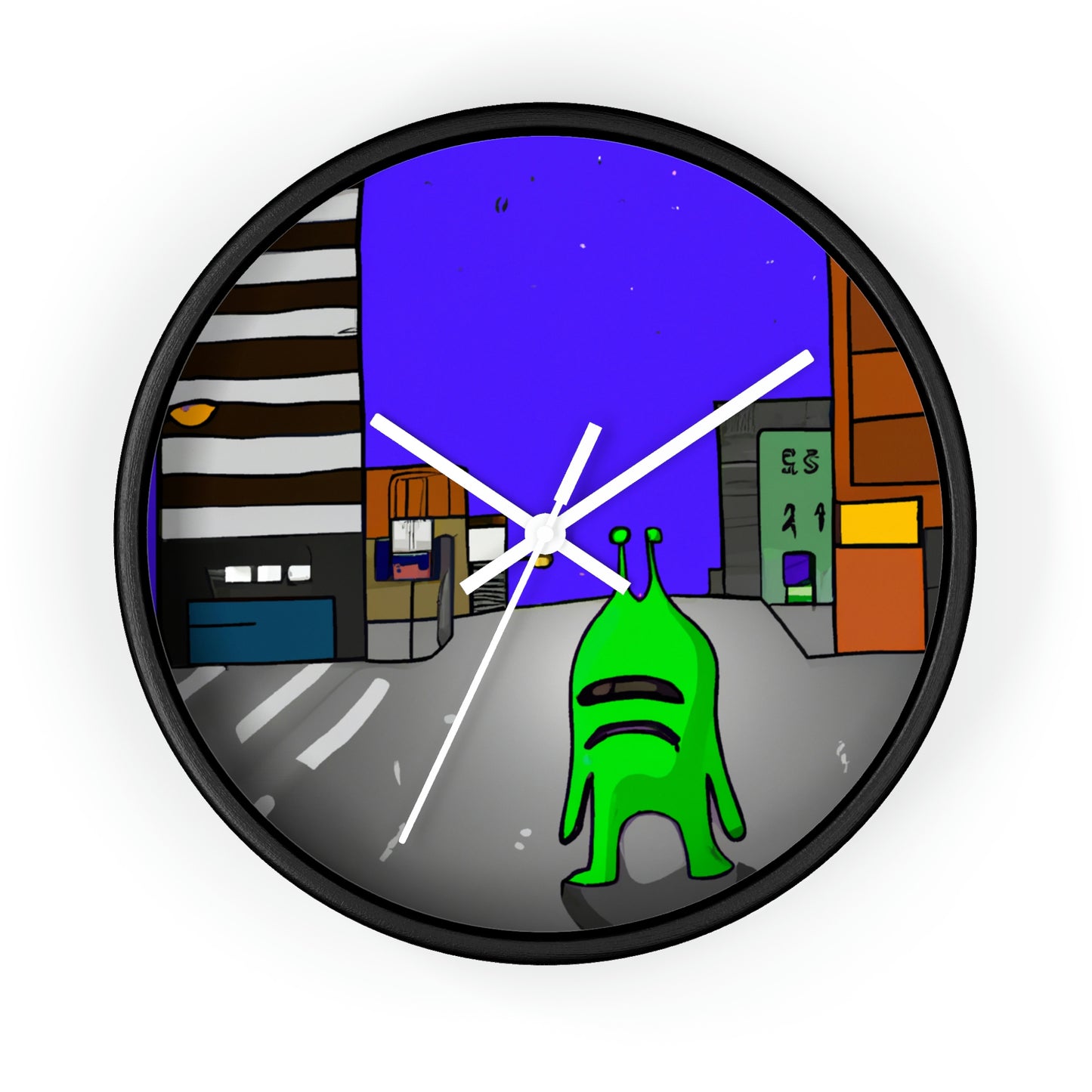 "Alien Misadventure in the City" - The Alien Wall Clock