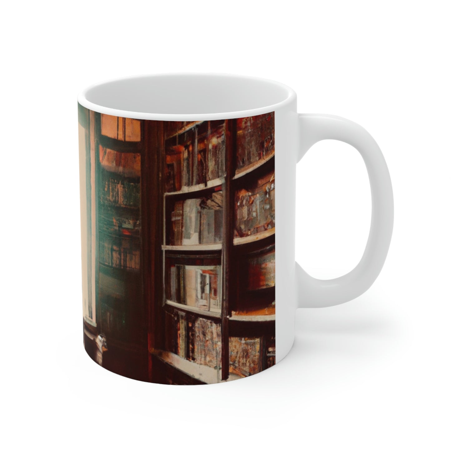 "The Enchanted Library Maze" - The Alien Ceramic Mug 11 oz