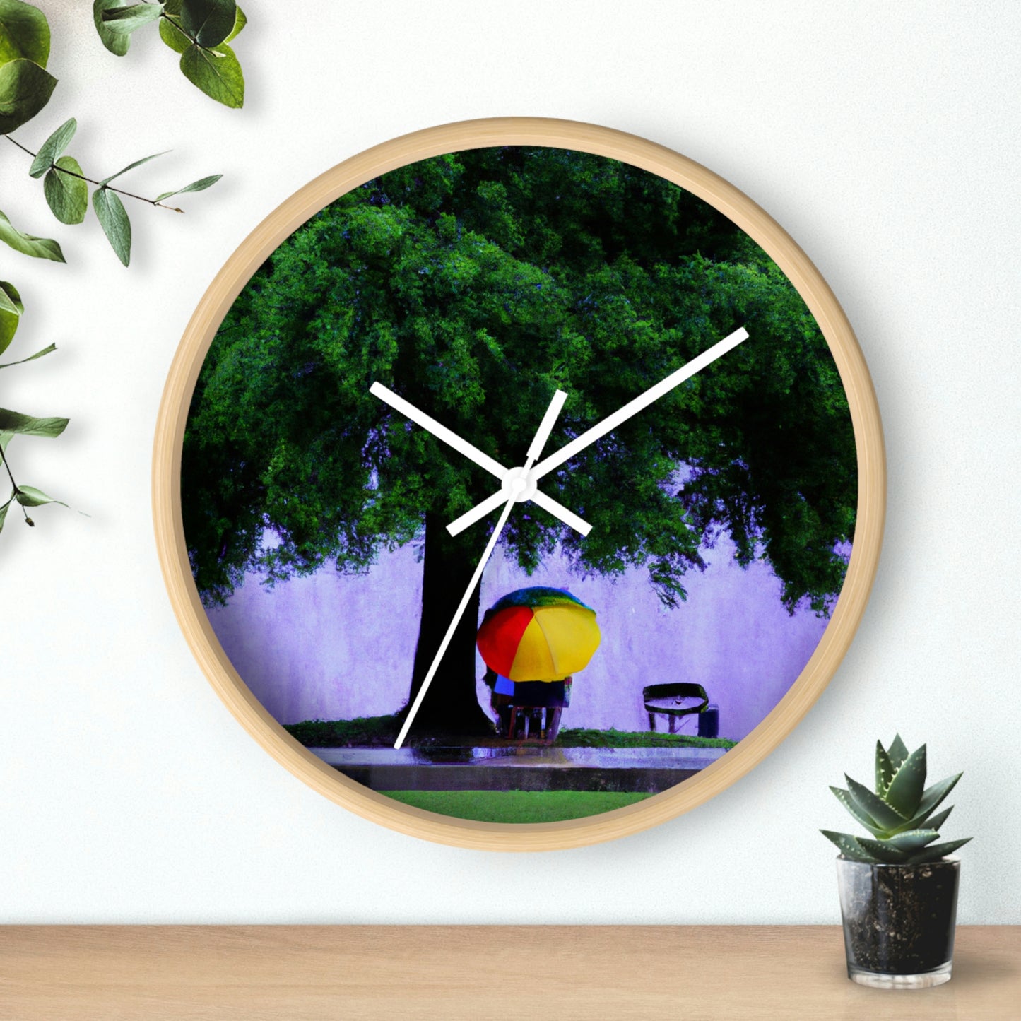 "Beneath the Rainy Sky." - The Alien Wall Clock