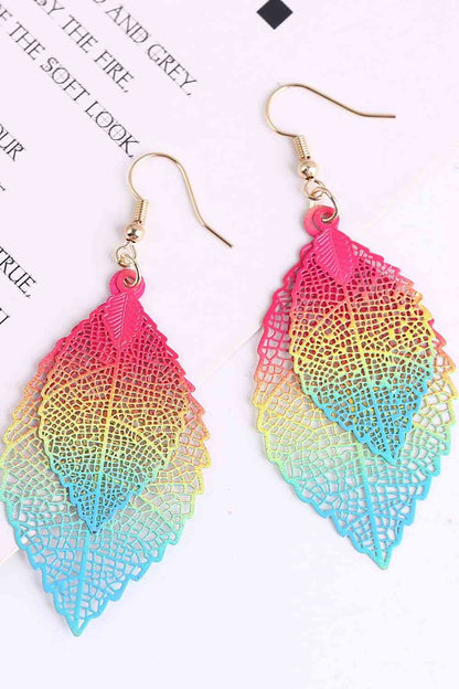 Pendientes colgantes con forma de hoja