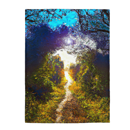 "A Beam of Light on a Forgotten Path" - The Alien Velveteen Plush Blanket