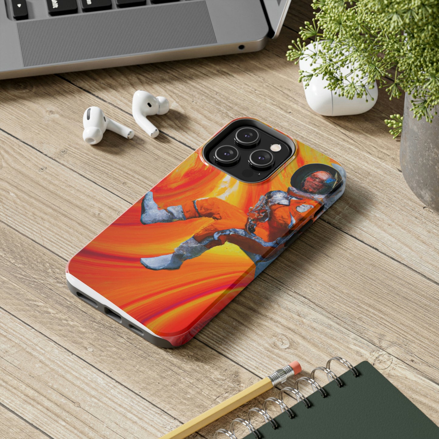 "Journeying in the Burning Orange Galaxy" - The Alien Tough Phone Cases