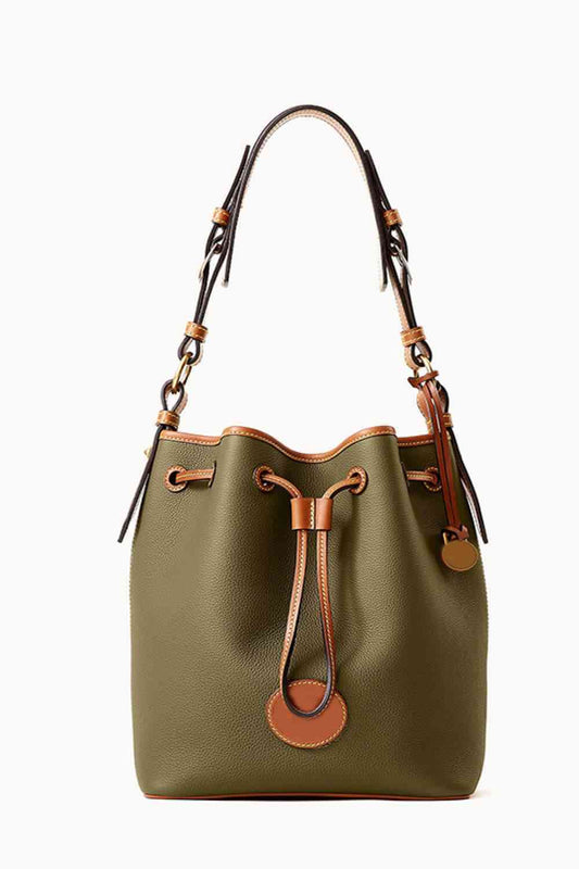 PU Drawstring Bucket Bag