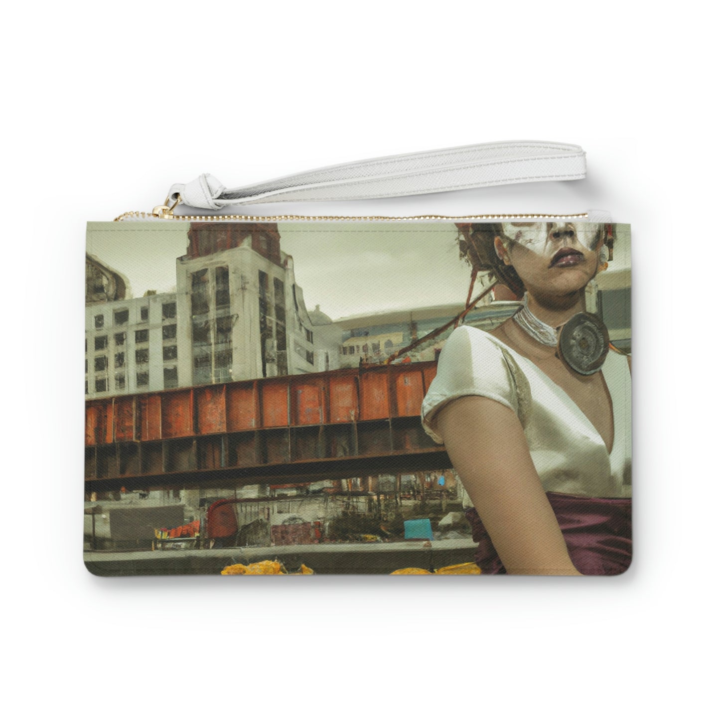 "ChronoTown: Where Time Stands Still" - Die Alien Clutch Bag