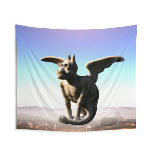 "Alone on the Hilltop: The Tale of a Solitary Gargoyle" - The Alien Wall Tapestries