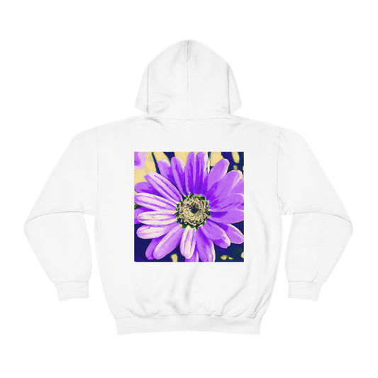 Lila Blütenblätter knallen: Kreieren Sie eine auffällige Gänseblümchen-Rose-Fusion – The Alien Unisex Hoodie