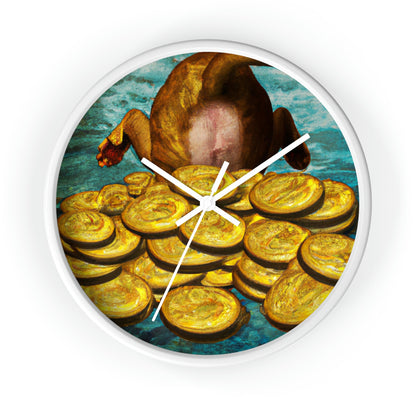 "Feline Fortune in a Foliage of Finances" - The Alien Wall Clock