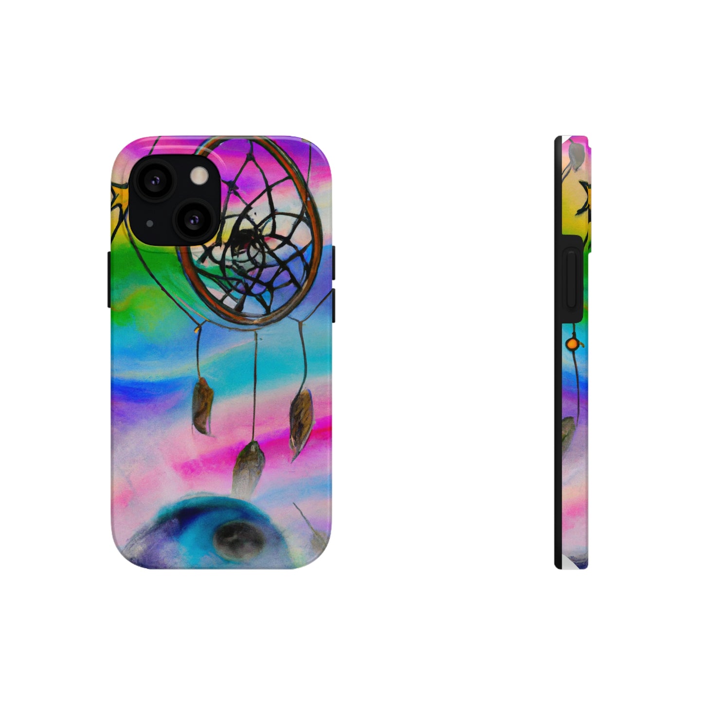 "A Galaxy of Dreams: A Colorful Dreamcatcher Captures Falling Stardust" - The Alien Tough Phone Cases